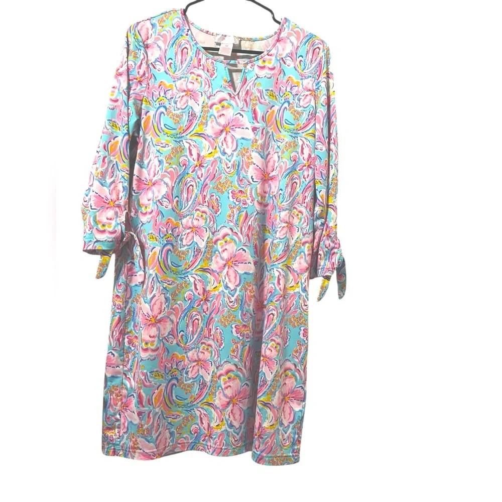 💙Stella Parker Floral Pink and Blue Swim Cover-Up - Picture 3 of 6
